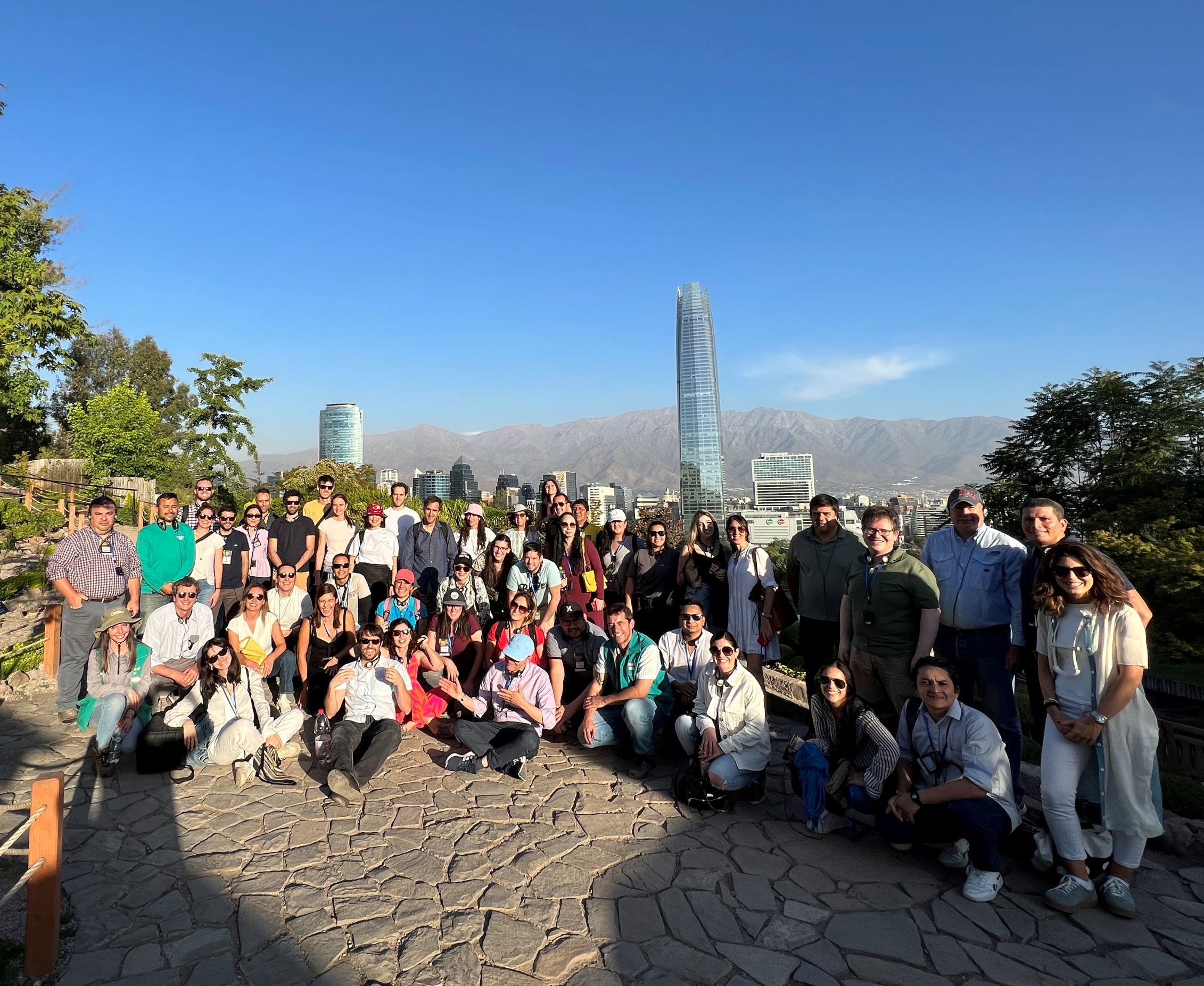 Participantes no Parque Metropolitano de Santiago