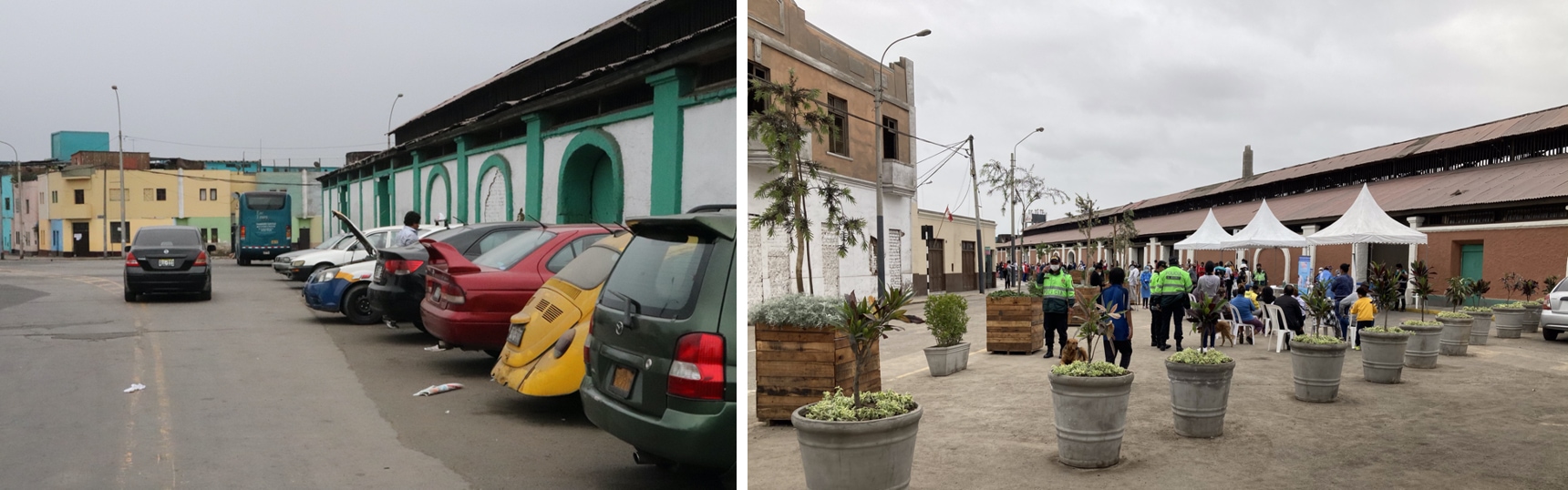 Uma imagem de antes e depois de Lima