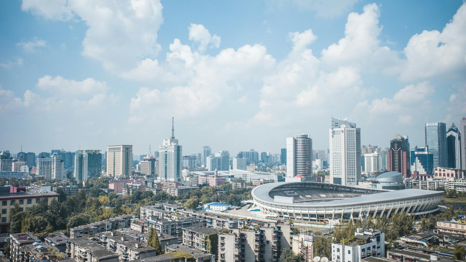 O horizonte de Chengdu