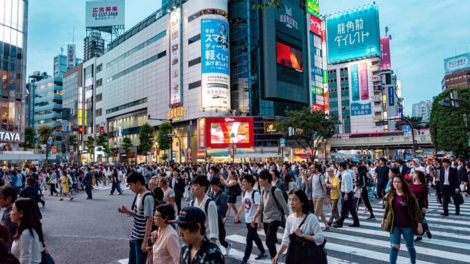 Um cruzamento movimentado no Japão