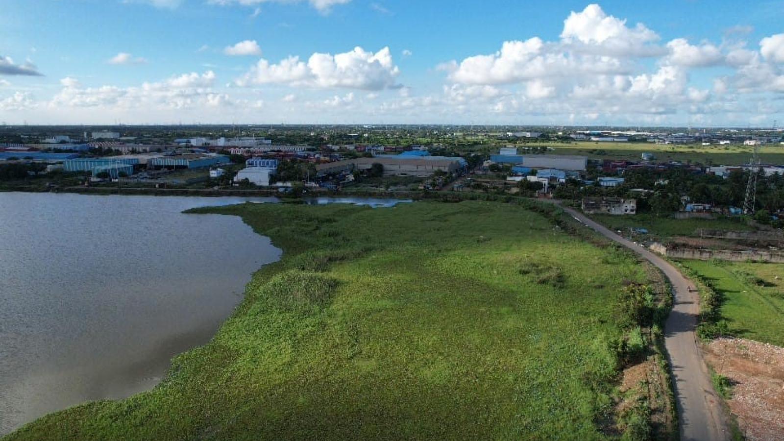 um lago em chennai, índia