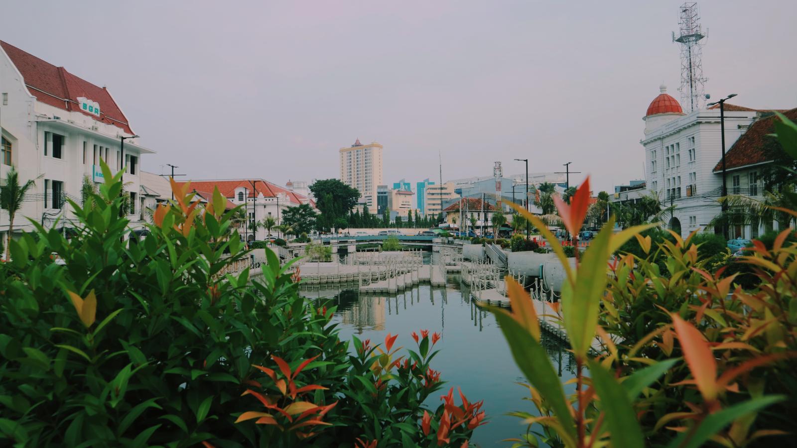 uma foto da natureza urbana na indonésia