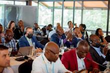 Participantes de Kigali, Freetown, Marrakech e outras UrbanShift cidades durante a oficina de soluções baseadas na natureza no UrbanShift Academia da Cidade  para a África, maio de 2022.