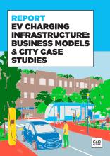 a capa do relatório C40 Cities intitulado: EV Charging Infrastructure: Modelos de negócios e estudos de caso de cidades