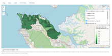 Um mapa de Freetown mostrando a refletividade da superfície