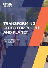 a capa do relatório anual da urbanshift 2022-2023