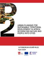 a cobertura do planejamento urbano para o desenvolvimento territorial sustentável na áfrica