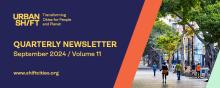 o banner da revista trimestral urbanshift newsletter